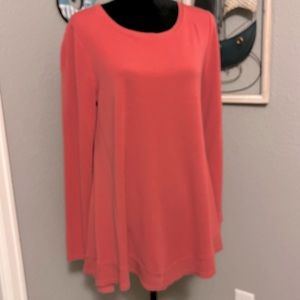 CUPIO Coral Asymmetrical Hem Long Sleeve top!! Size L